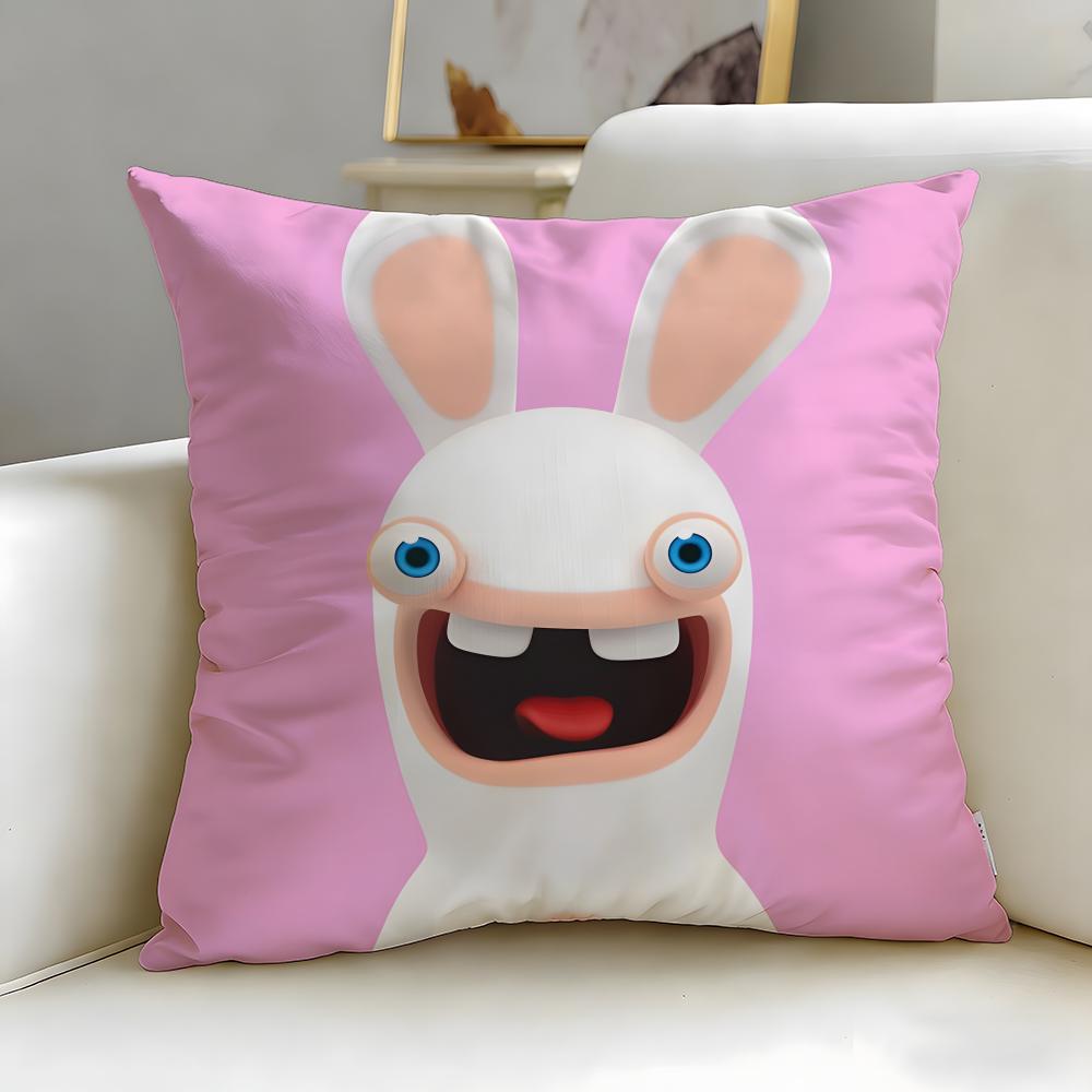 popular game Rabbids Cushion Cover Soft & Easy-Wash Pillow Case – Versatile for Couch, Bed, Travel and Office
