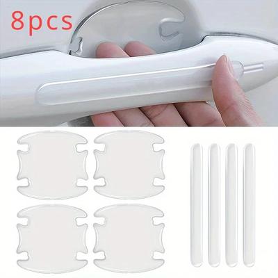 Car Door Bowl Handle Clear Protective 8/4Pcs Stickers Universal Invisible Transparent Anti-collision Protection Strip Tool