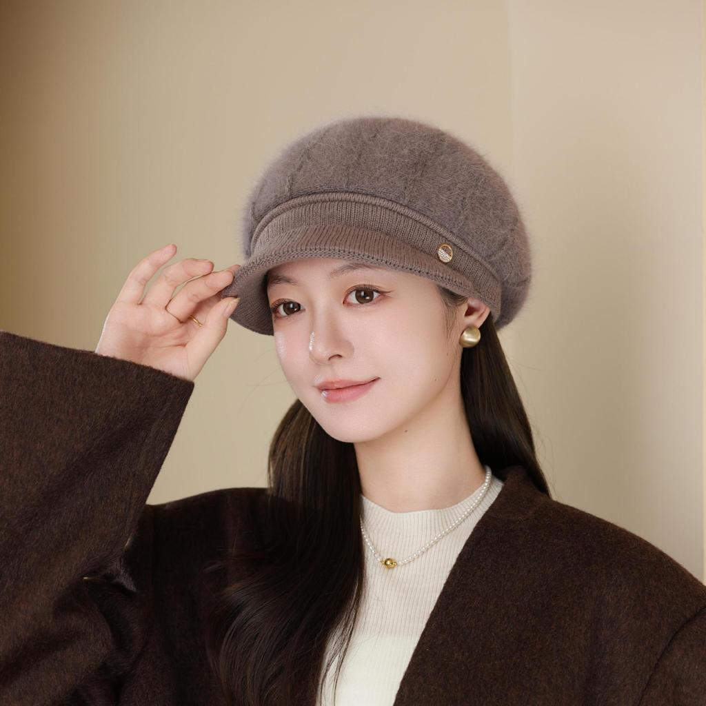 Winter Old Lady Mother Windproof Warm Cold Rabbit Fur Knitted Hat Middle Aged and Elderly Grandmother Woolen Hat Women Outdoor