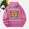Neurodiversity Is Beautiful Washed Hoodies Women Butterfly Print Cotton Tops Pocket Oversize Warm Clothes