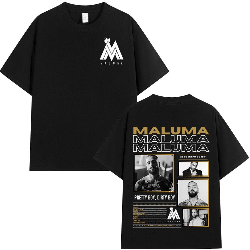 

Rapper MALUMA Graphic Print T-shirt Men Women Clothing Hip Hop Vintage Short Sleeve T Shirt 100% Cotton Soft Oversized T-shirts S разноцветный