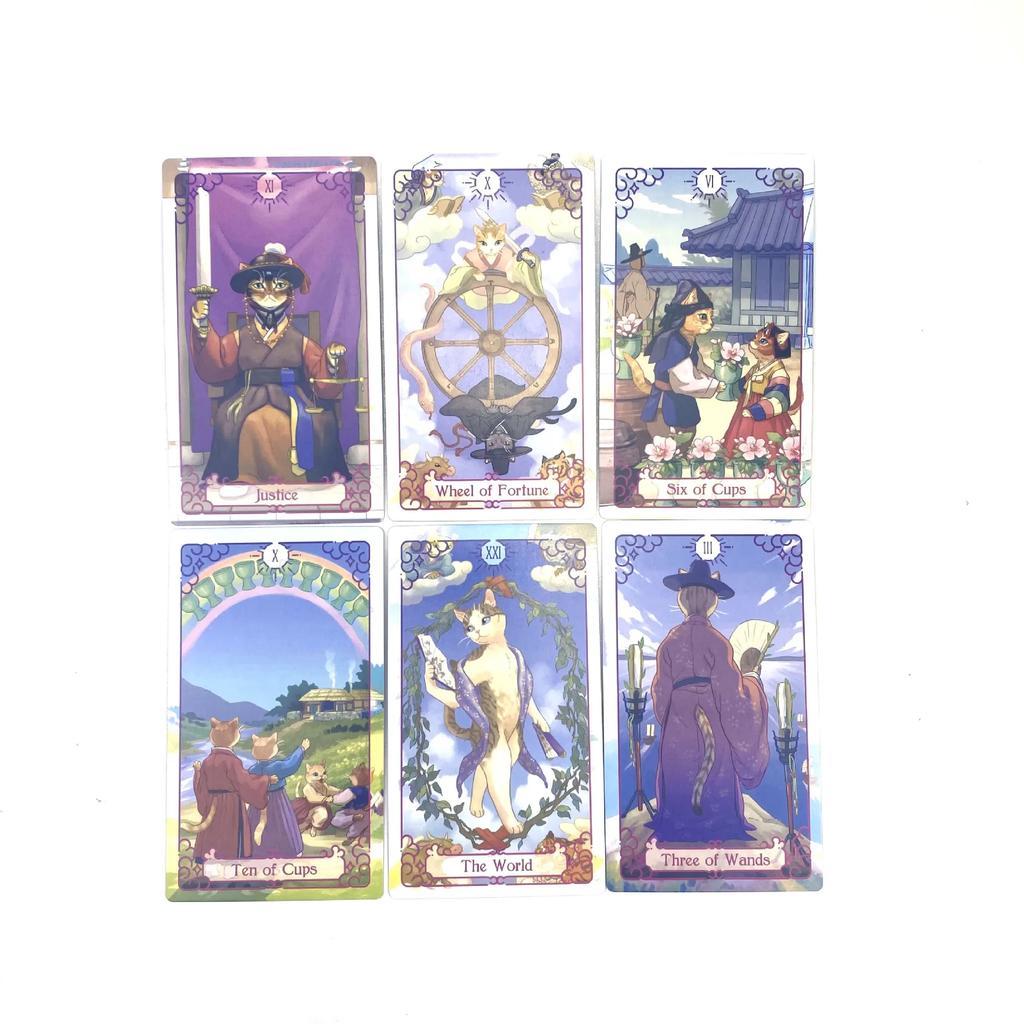 12*7cm Cat Tarot Decks with Paper Manual Board Games