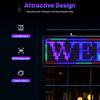 7-Color LED Advertising Sign Board, 40x8 Inch USB/Computer Controlled Digital Display with Flashing Mode for Store Restaurant Ba