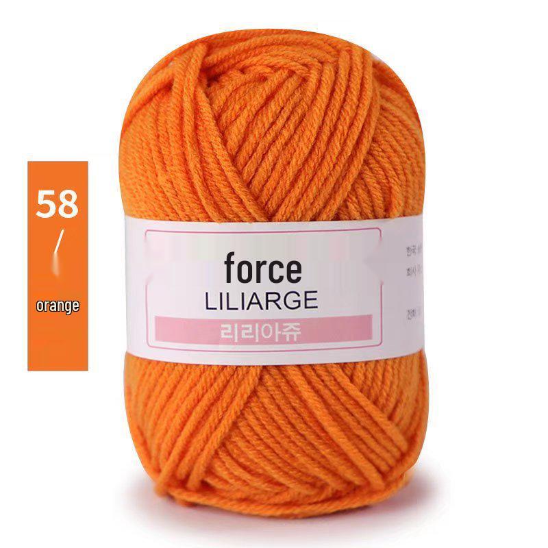 4-Strand Milk Cotton Yarn: DIY Yarn Ball for Medium Thickness Knitting Projects - Perfect for Dolls, Cushions, Blankets, and Baby Items