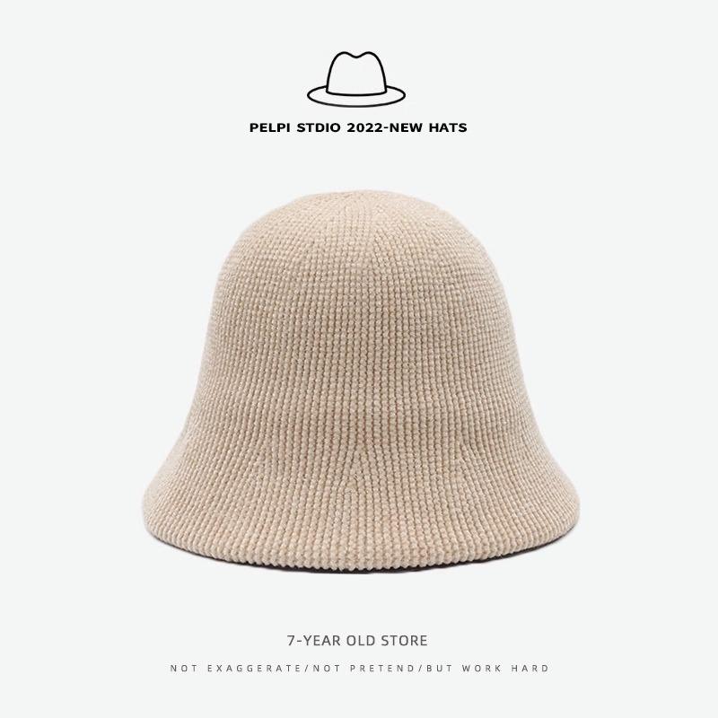 Big Head Circumference Autumn and Winter Hat Women's Basin Hat Warm Bucket Hat Knitted Bucket Hat Winter
