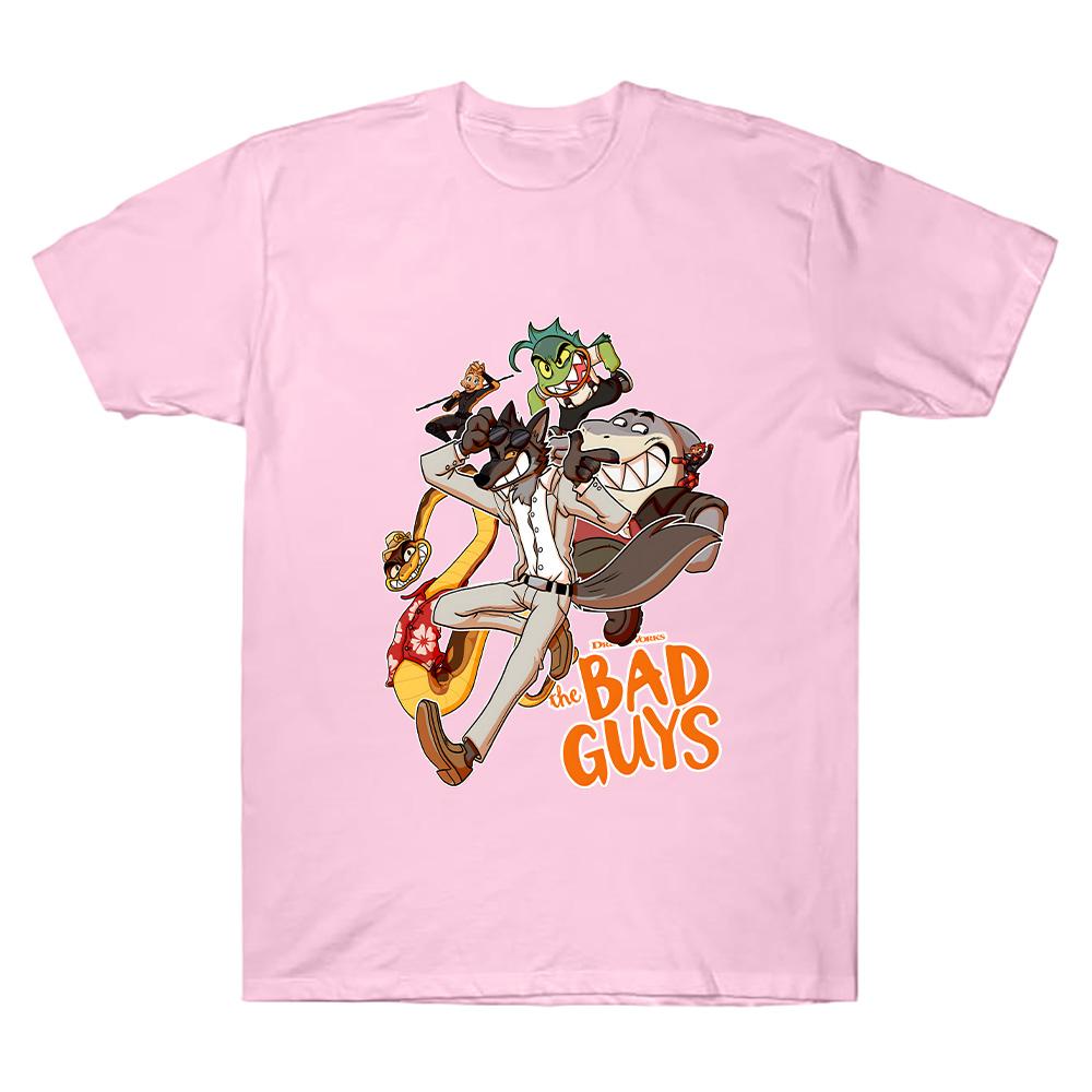 The Bad Guys 2 Cartoon Print T Shirts Cotton Gift Creative Tee Shirt Summer Women Men Short Sleeve Loose Breathable Clothes Top