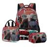 3D Animation Spell Series Primary And Secondary School Students Schoolbag Backpack Lunch Bag Double Pencil Case Three-Piece Set