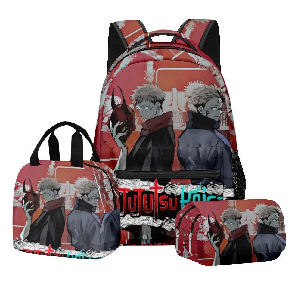 3D Animation Spell Series Primary And Secondary School Students Schoolbag Backpack Lunch Bag Double Pencil Case Three-Piece Set