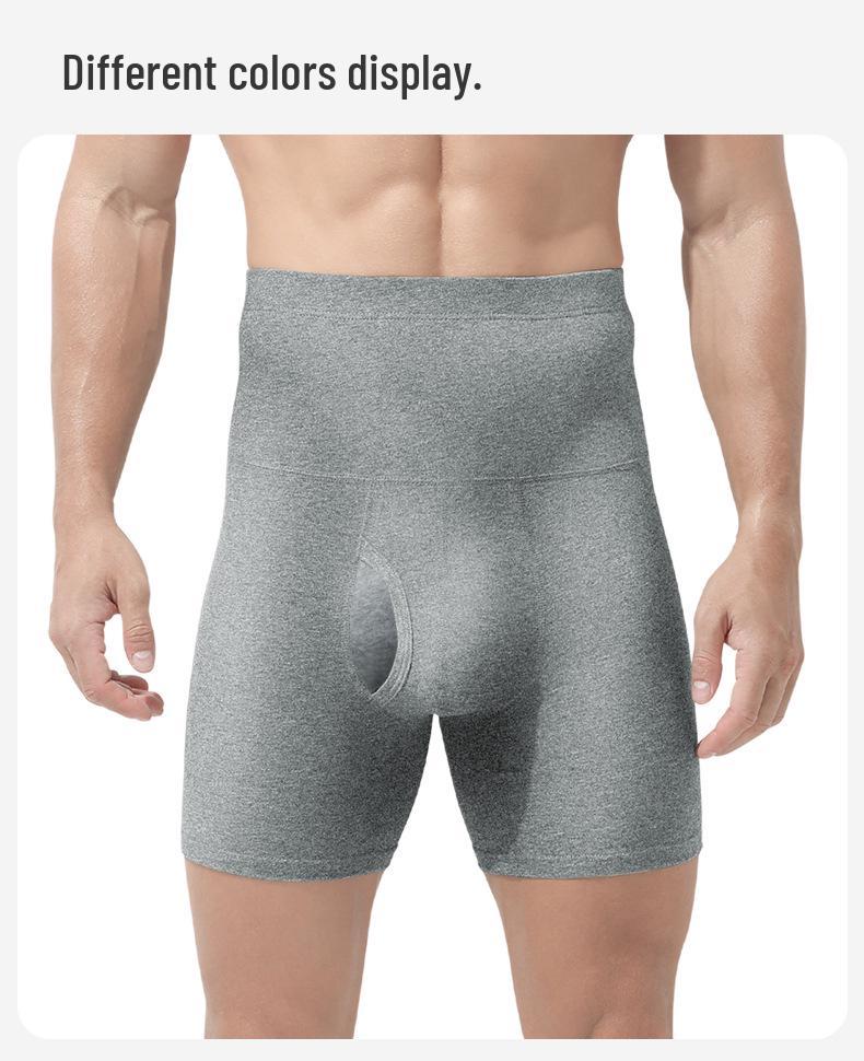 Men's High Waist Tummy Control Plus Size Anti-Chafing Warm Fleece Lined Sport Boxer Shorts