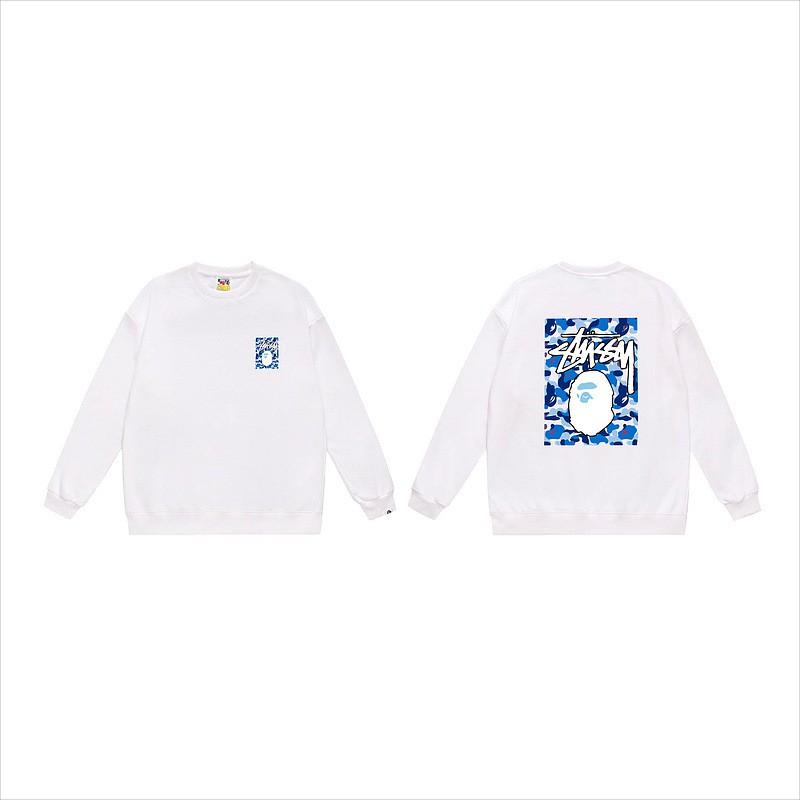 Unisex lässiger übergroßer Rundhals-Pullover mit Schriftzug-Print leichter Baumwoll-Hoodie