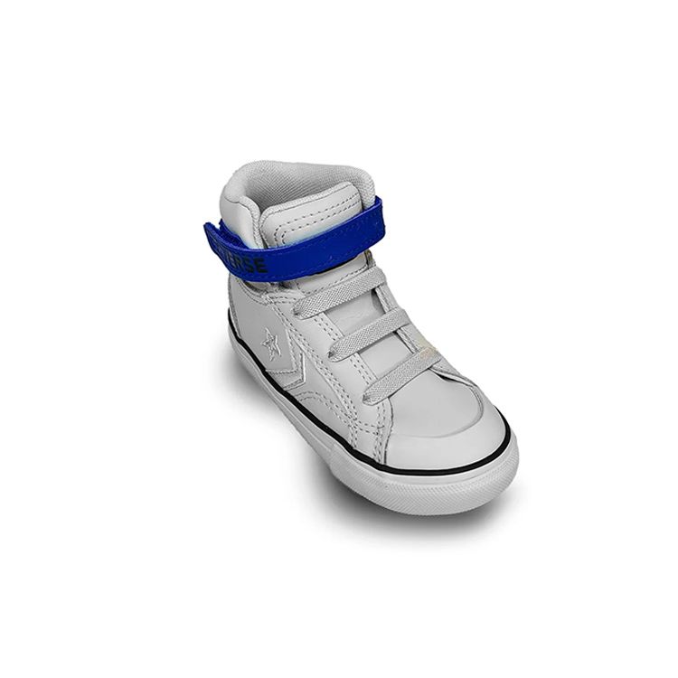 Converse Pro Blaze Strap Kids High Top Shoes Grey Blue 772124C