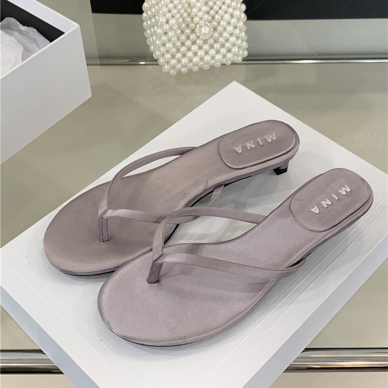 Fashion Bailamos 2025 Summer New Brand Women Slipper Fashion Narrow Band Ladies Casual Slides Outdoor Dress Flat Heel Vacation Sandal