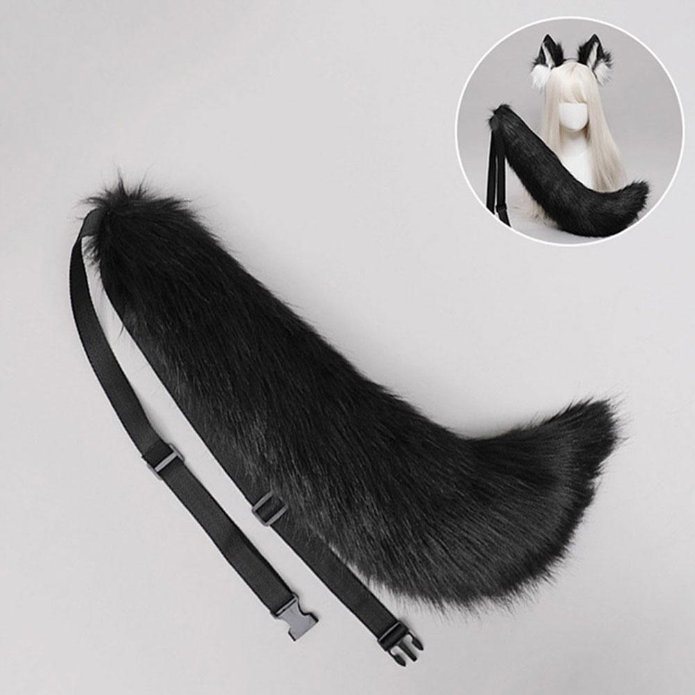 Handmade Cosplay Animal Ear Headband Red Fox Wolf King Cat Beast Ear Faux Fur Tail Golden Fox Anime Hair Accessories