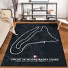Magny-Cours Race Track Outline Rug Non-slip Rug Suitable for Living Room and Bedroom Sofas.