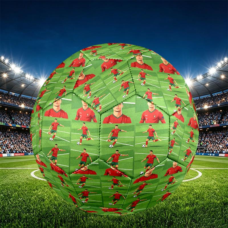 Cristiano Ronaldo Print Size 5 Soccer Ball, PU Wear Resistant Football for Match Training and Daily Practice, Birthday Gift for Soccer Fans