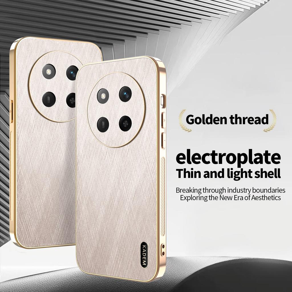 KADEM Kryt na telefon pro Honor X60 Pro 5G/X9c 5G/Magic7 Lite 5G Galvanicky pokovený Hedvábná textura PU + TPU Zadní kryt