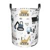 1pc, Funny Construction Transport Backhoe Excavator Laundry Basket Foldable Laundry Hamper with Durable Handle Round Dirty Clothes Storage Basket for 