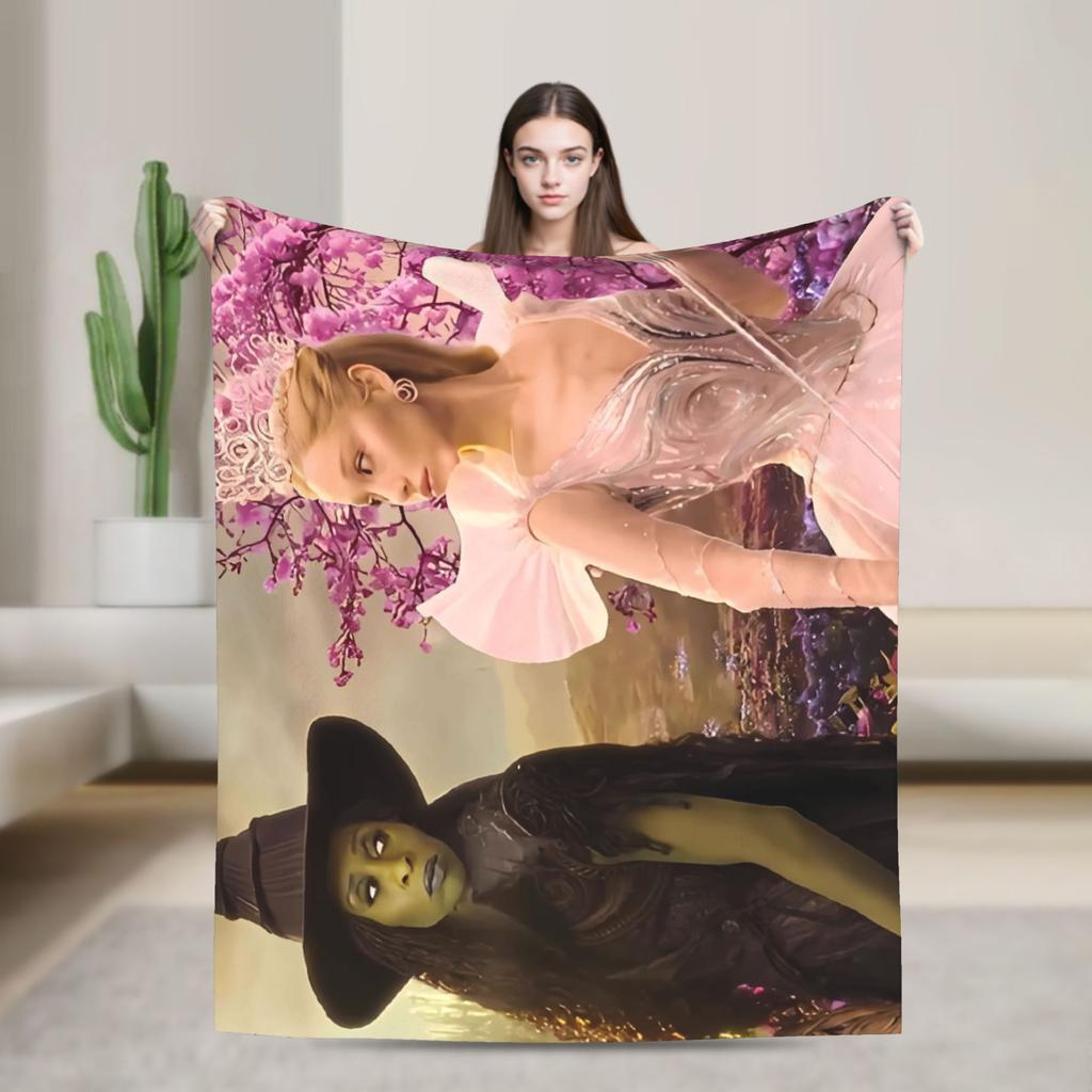 2025 New Wicked For Good Elphaba & Glinda Blanket Soft Plush Throw Blanket For Couch Chair Picnic Flannel Bedspread Bed Cover