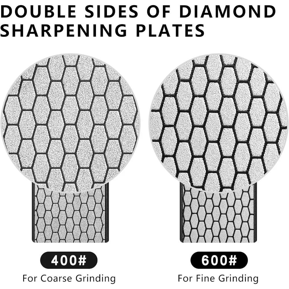 Handheld Double Sided Sharpener 400/600 Grit Foldable Knife Sharpening Stone for Kitchen Outdoor Hiking Camping Portable