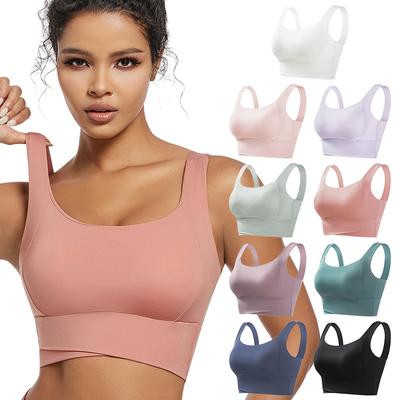 Sport Bras for Women GYM Running Yoga Beauty Back Vest Tank Tops Lager Size Wire Free Push Up Padded Shock Absorption Bralette