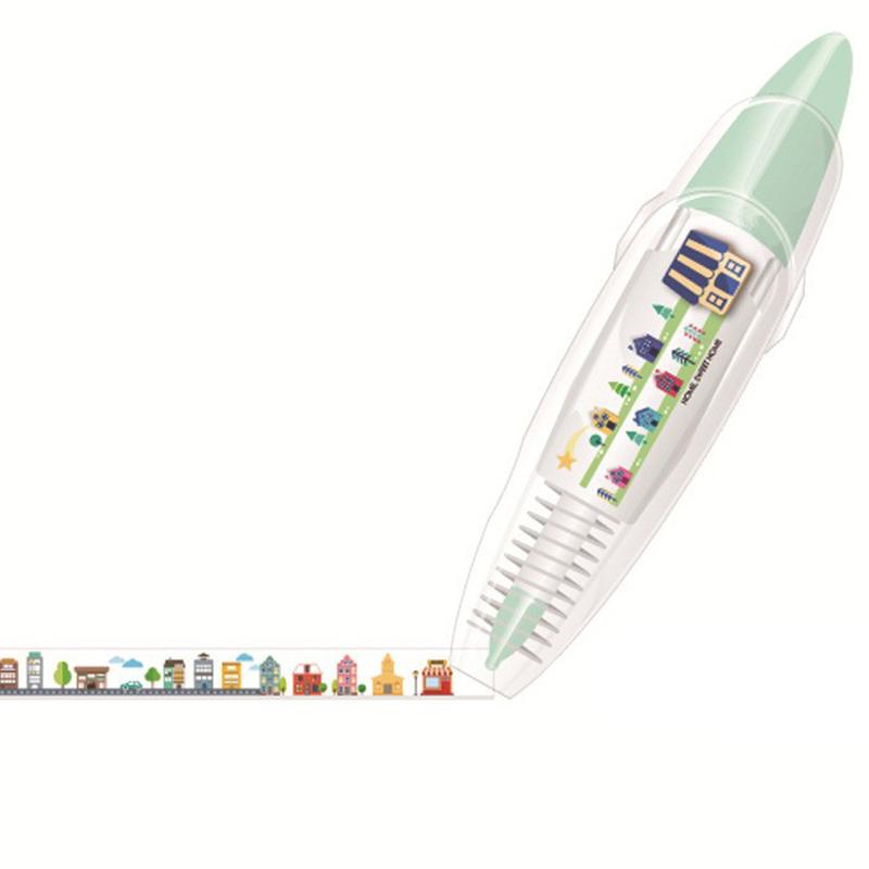 6x Ally-Pocket Tape Pen DIY Roztomilá zvířátka Tlačítkový typ Dekorativní korekční páska