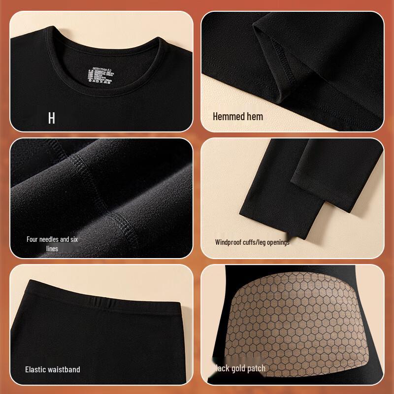 Oudifen Women's 100% Wool Thick Thermal Underwear Set