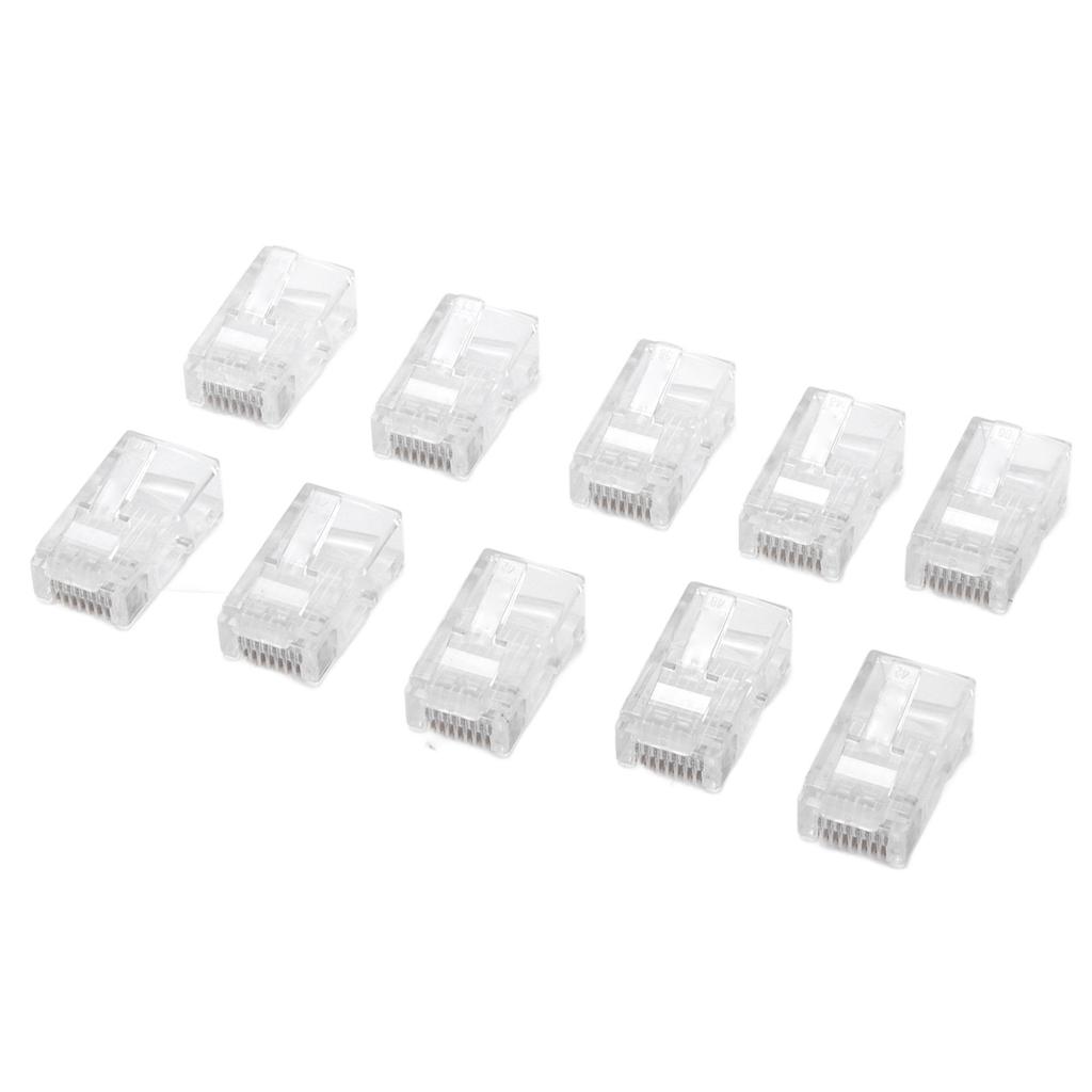 100Pcs Network Crystal Heads Gold Plated Strong Toughness Cable Connectors Plug Terminals