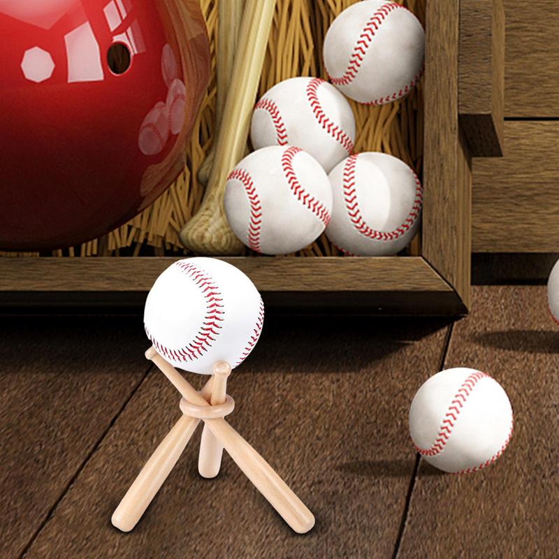 Wooden Baseball Holder DIY Triangle Base Softball Support Rustic Sports Ball Holder Stable Tabletop Decor For Softball Baseball