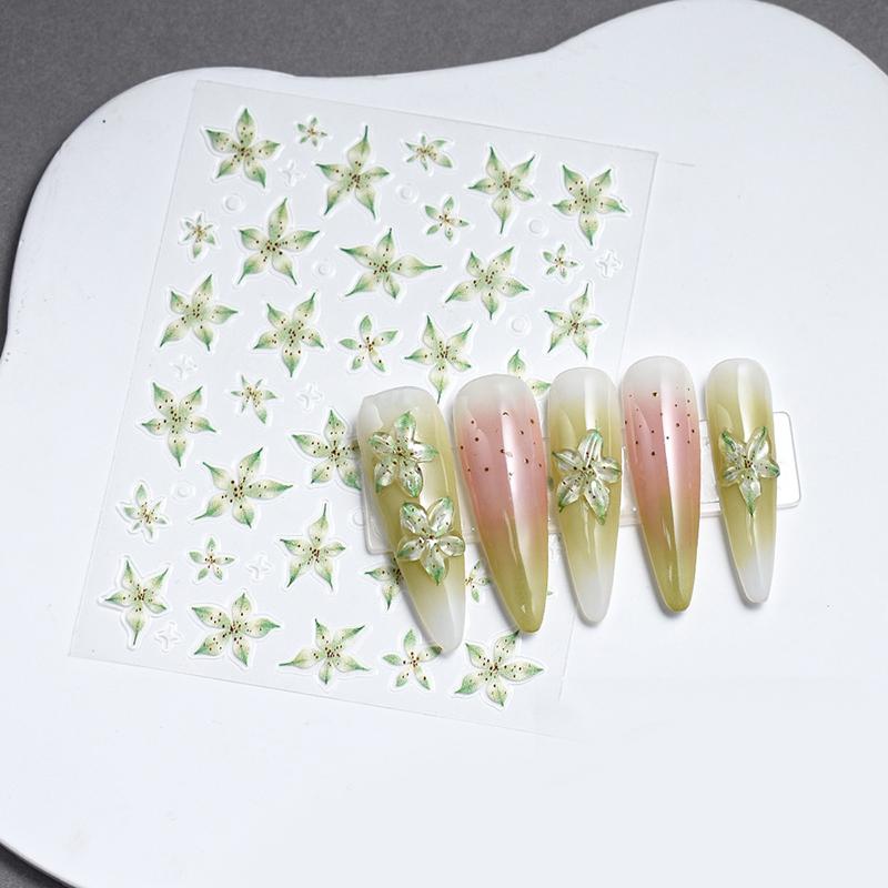 3D Nail Stickers Watercolor Nail Stickers Flower Nail Art Decals Beauty Flower Decoration For Tip Nail Beauty