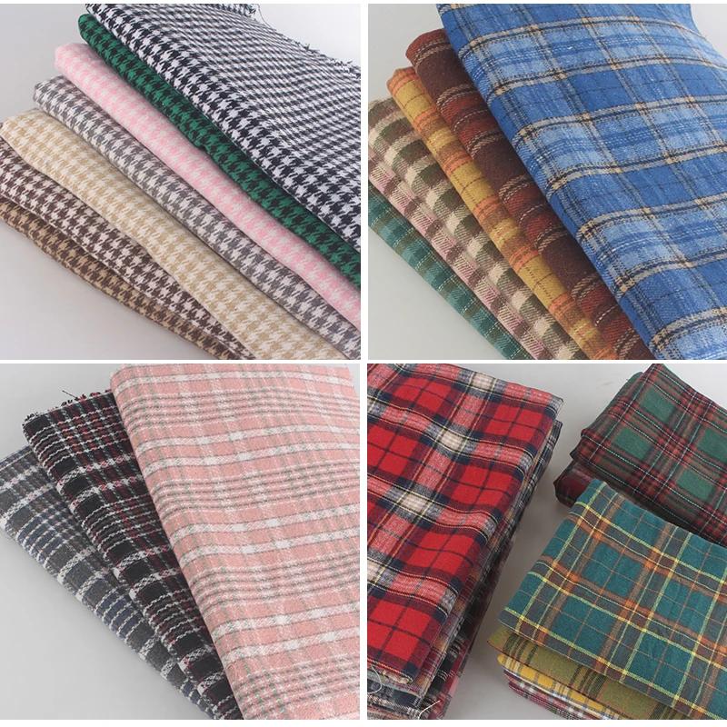 Scottish Checks Polyester Cotton Fabric Medium/Thick Classic Stylish Fabric for Sewing Clothes Skirts Dresses Tartan Designer