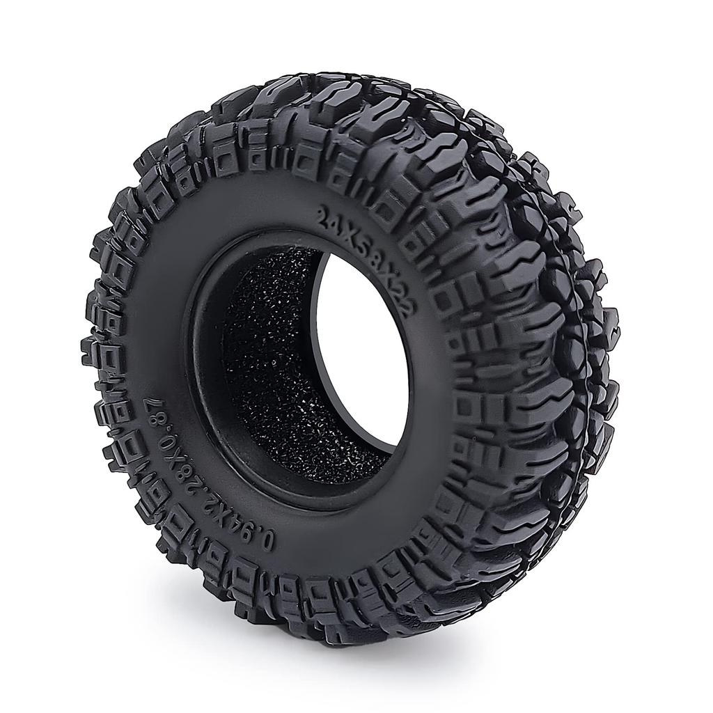 4pcs 1.0 58mm Rubber Wheel Tires with Foam Inserts (#1A) for TRZX 1/18 Traxxas TRX4M RC Crawler Car