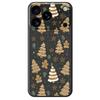 For iPhone 17 Pro Max Case Brown Christmas Tree Gingerbread Pattern Printing Straight Edge TPU Phone Back Cover