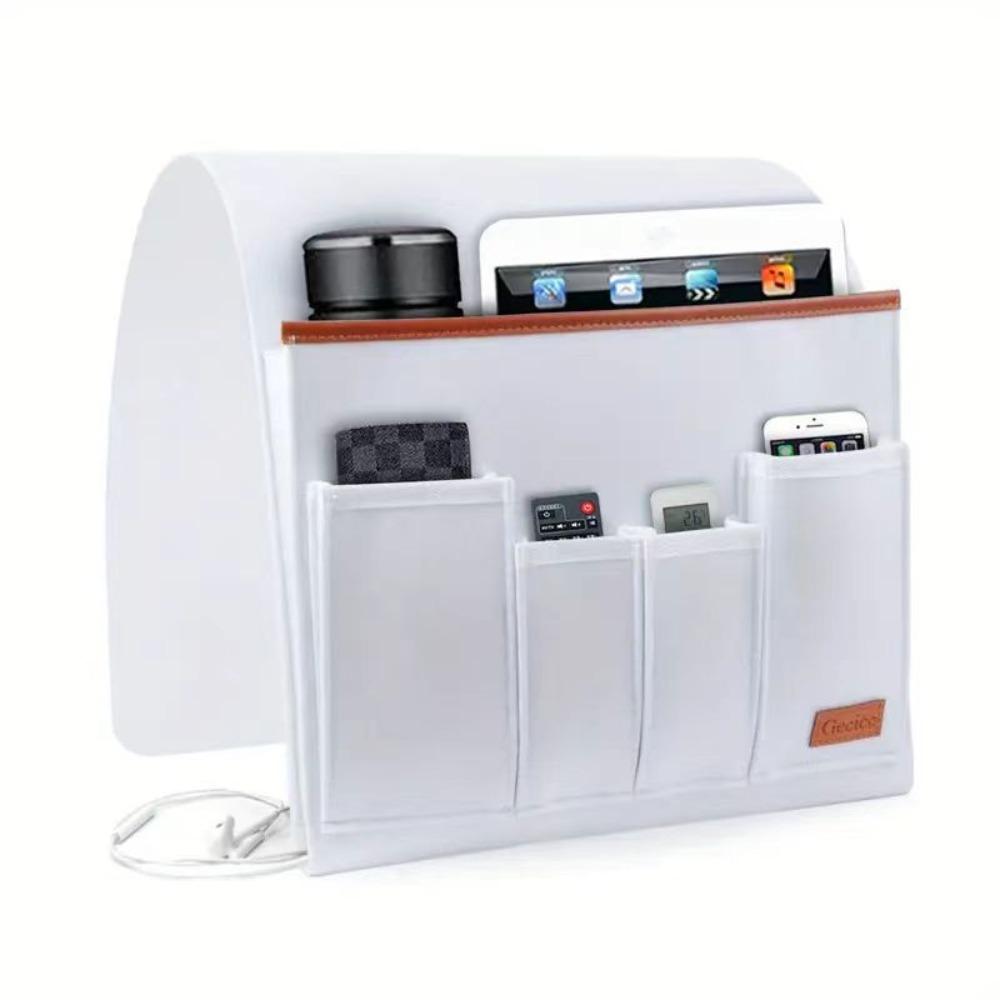 Felt Bedside Storage Bag Solid color Large Capacity Desk Hanging Bag Multi Pocket Design Couch Recliner Armrest Organizer