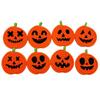 Set of 8 Halloween Pumpkin Coasters Cotton Rope Round Placemats with Various Face Designs Durable Table Protection Seasonal Decor