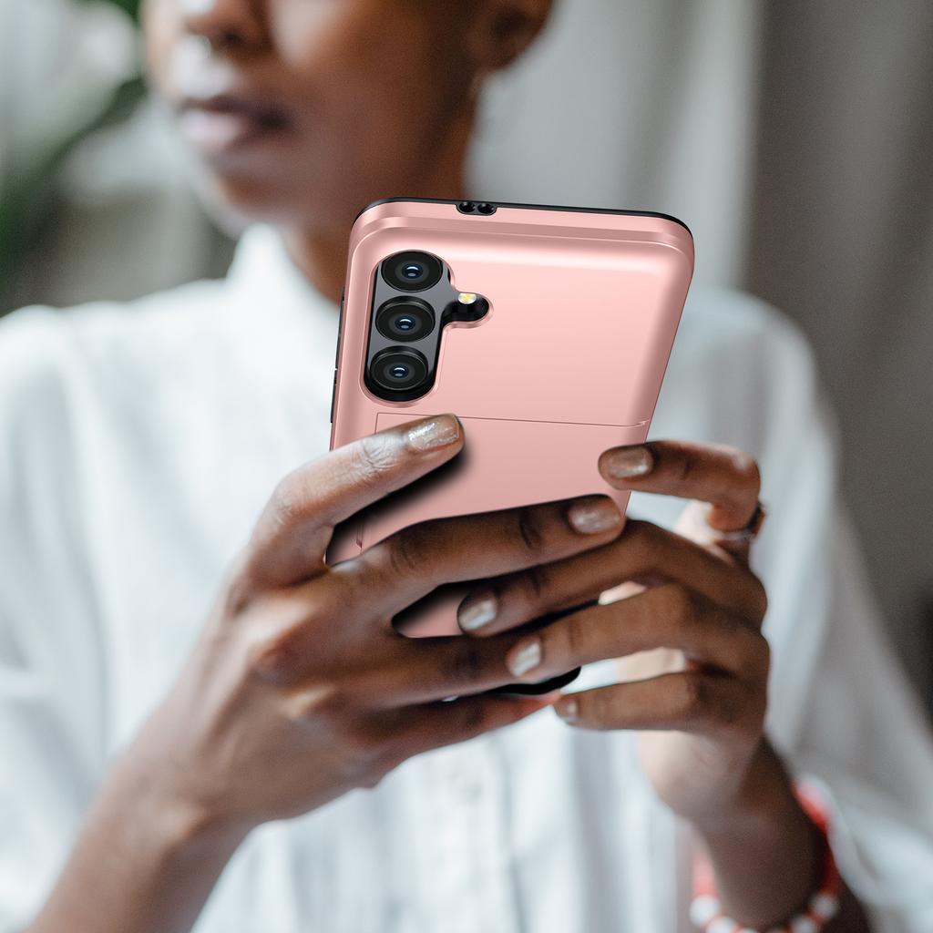 Etui na Samsunga Galaxy S25 FE z uchwytem na karty TPU+PC Tylna pokrywa telefonu