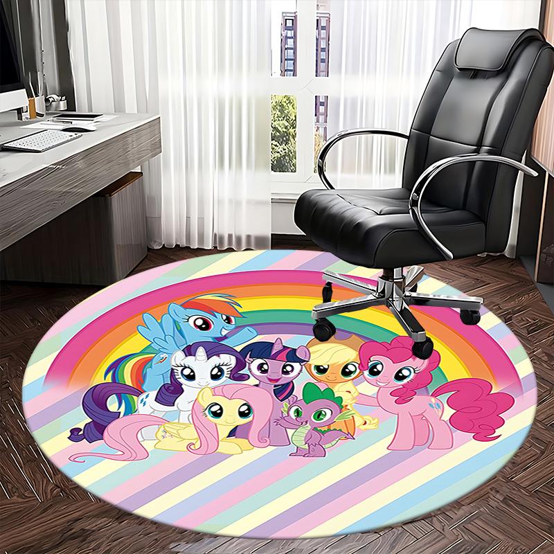 My Little Pony Chair Mat Round Carpet - Rainbow Decor for Home Office Living Room Bedroom Gift0244b