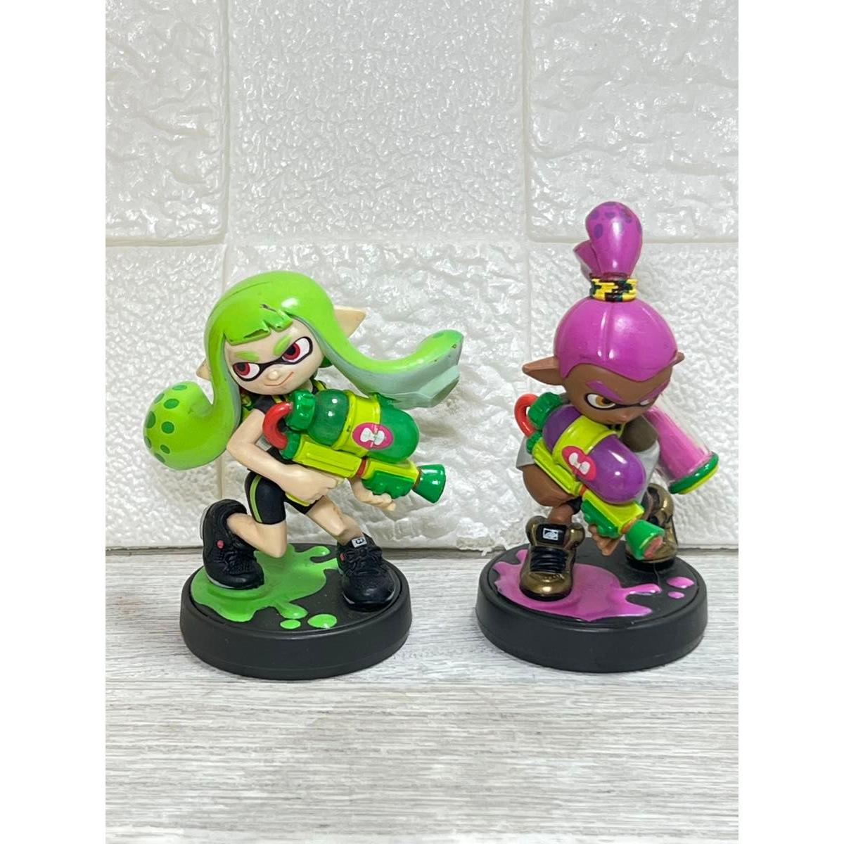 Использованные amiibo Splatoon девушка лаймово-зеленая мальчик фиолетовый набор из 2 предметов Nintendo