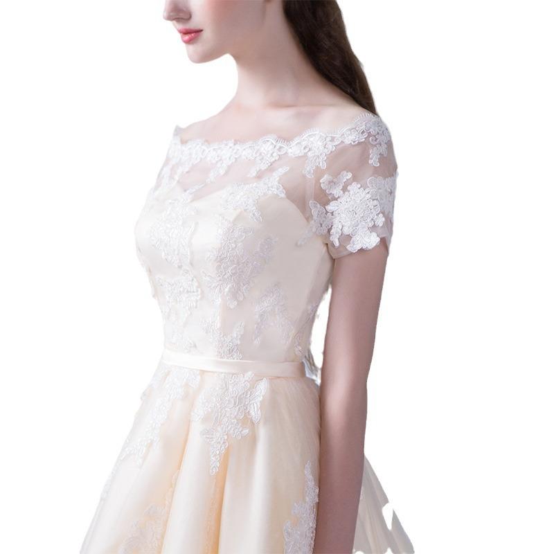 Evening dress new one-word shoulder certificate dress bridesmaid dress women's thin banquet bridesmaid group sisters dress