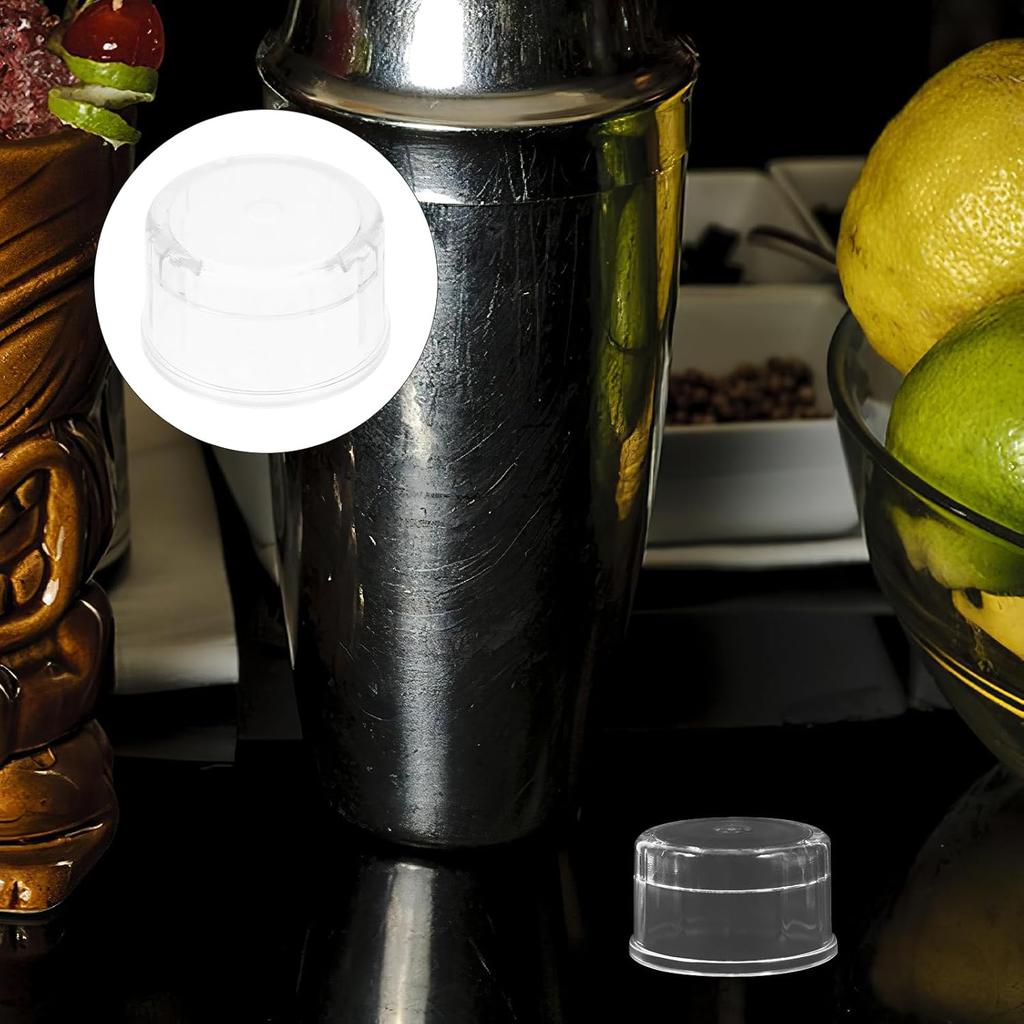 Hemoton 10 Pack Plastic Shaker Cup Tea Shaker Cup Cap Cocktail Shaker Lids