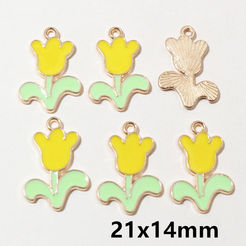 20pcs Enamel Mushroom Charms Pendant 19x19mm Alloy Metal DIY Jewelry Making Accessories for Earring Bracelet Necklace Finding