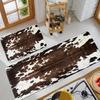 1PC Cowhide Pattern Kitchen Rug Non-Slip Door Mats Pop design Bathroom Rug Bath Mat Carpet for Home Sink Laundry Decor