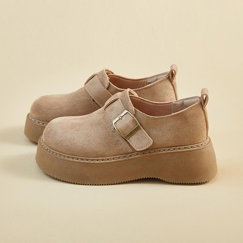 Thick-soled autumn and winter Birkenstocks, new casual muffin-soled warm cotton shoes