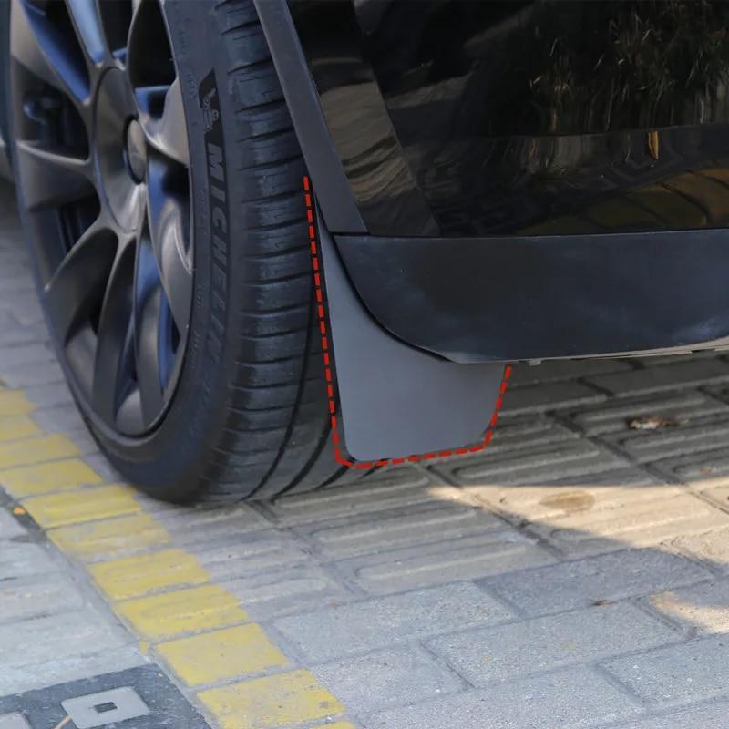 Futhope 4PCS Front Rear Mudflaps Mud Flaps Original Model Replacement Splash Protector Fender For Tesla Model Y ~2023 Car