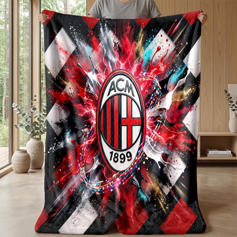AC Milan Theme blanket Soft Flannel Blanket Plush Throw Blanket Cozy Sofa Bed Blanket for Home Decor