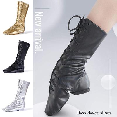 Size 30-45 Lace Up High Top PU Leather Dance Boots Ballet Competition Jazz Practice Dancing Shoes