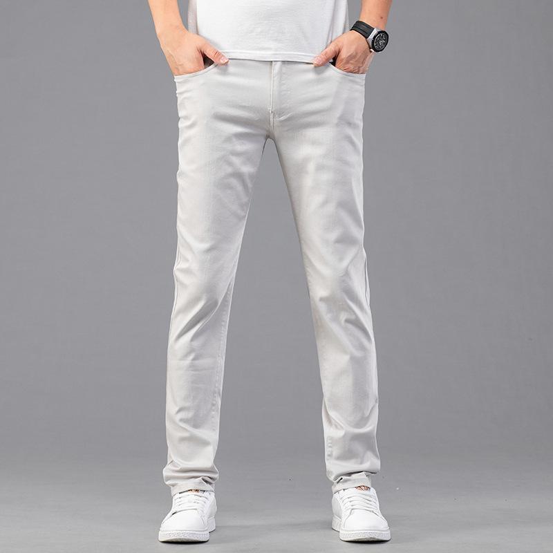 New Spring Jeans for Men's Stretch Straight Double Core Yarn for A Long Time Without Deformation Casual Trousers