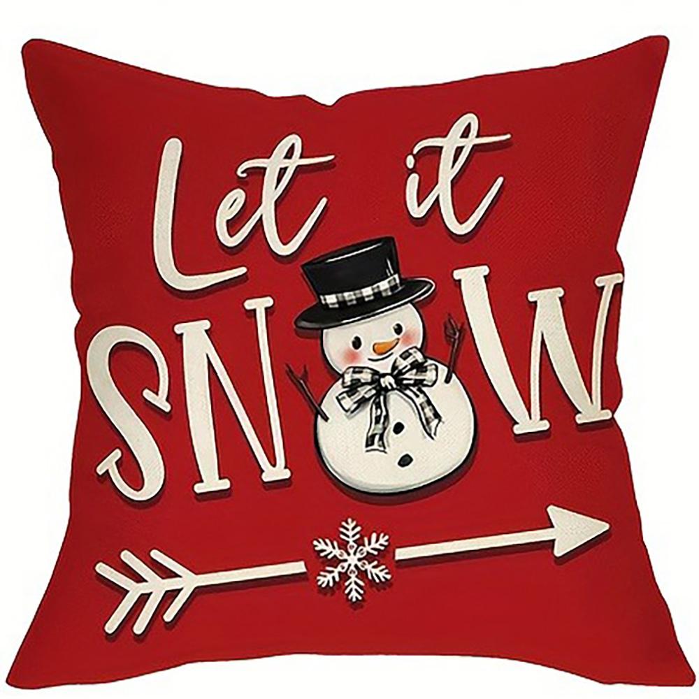 Christmas Pillowcases: Let it Snow, Merry Christmas, and Festive Designs Sofa bed cushion cover, New Year home decoration