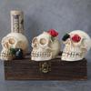 Halloween Skull Decoration Flower Rose Glowing LED Skull Shape Decoration Desktop For Terror Skull Party Home Outdoor Decor