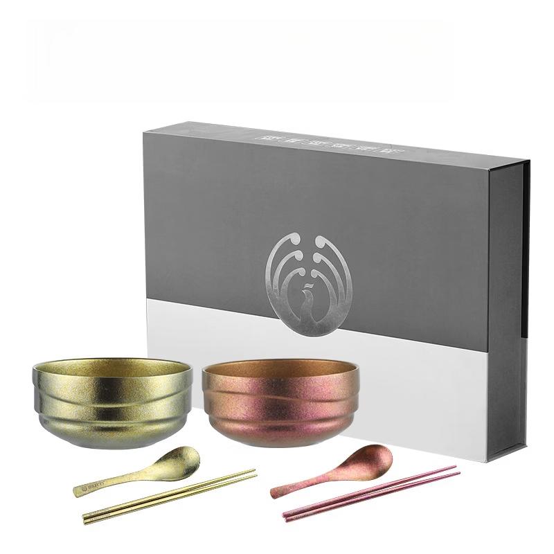 Ruhan Double-Layer Titanium Outdoor Camping Bowl Set