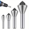 4pcs HSS Deburring Chamfering Cutter Countersink Drill Bits Titanium Coated Smooth Hole Metal 90 Degree Round Shank Hole Cutter